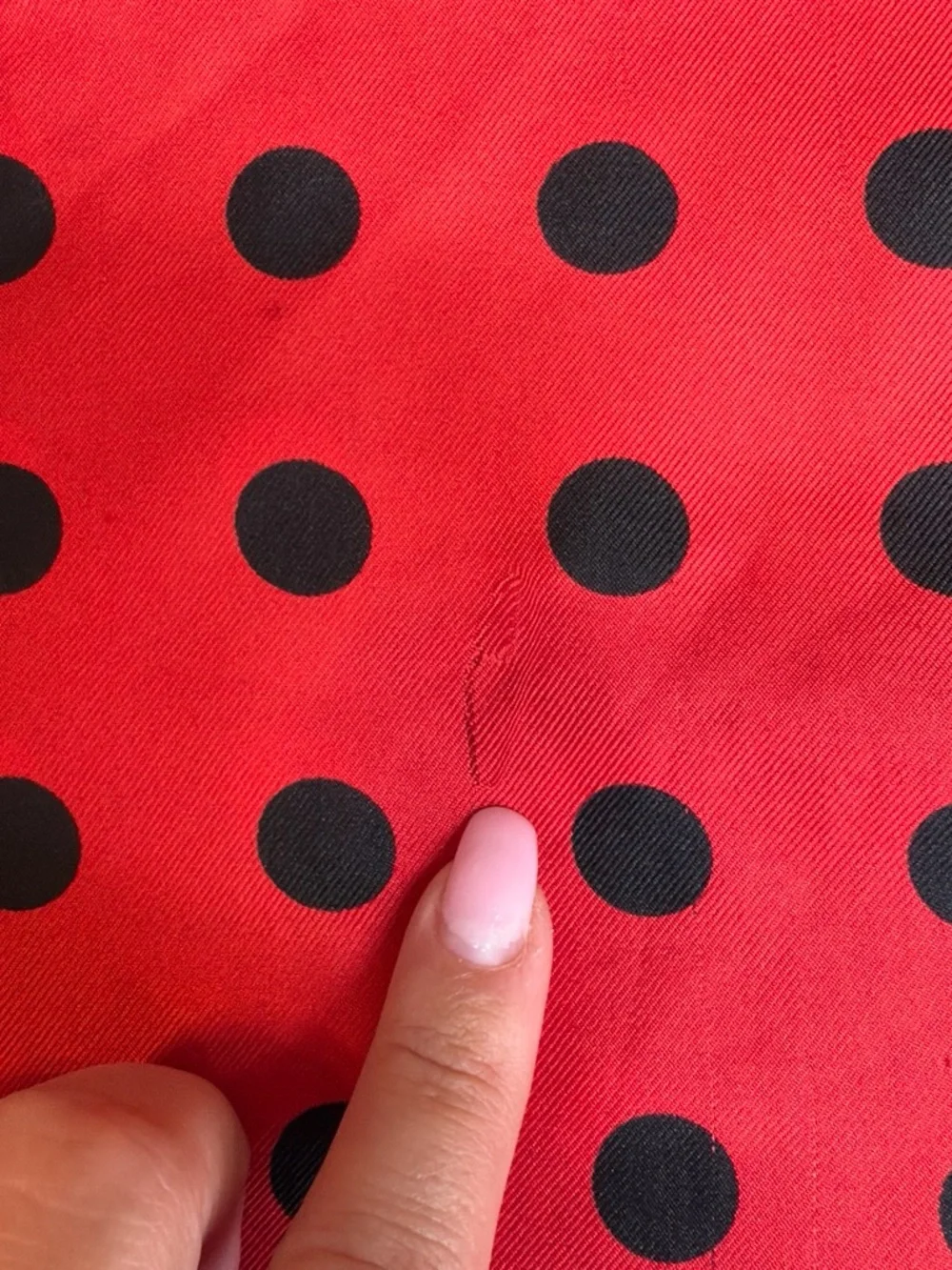 Moda Nuovo Red & Black Polka Dot Scarf 35”x 35”